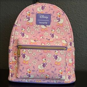 Loungefly Disney Daisy Duck Floral Mini Bag - Pink and Purple